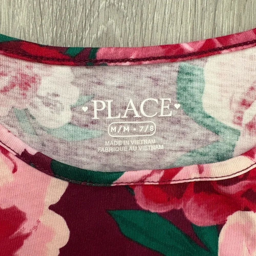 The Children's Place Burgundy and Pink Floral Dress